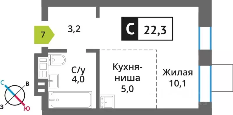 1-к кв. Московская область, Красногорск городской округ, пос. Светлые ... - Фото 1