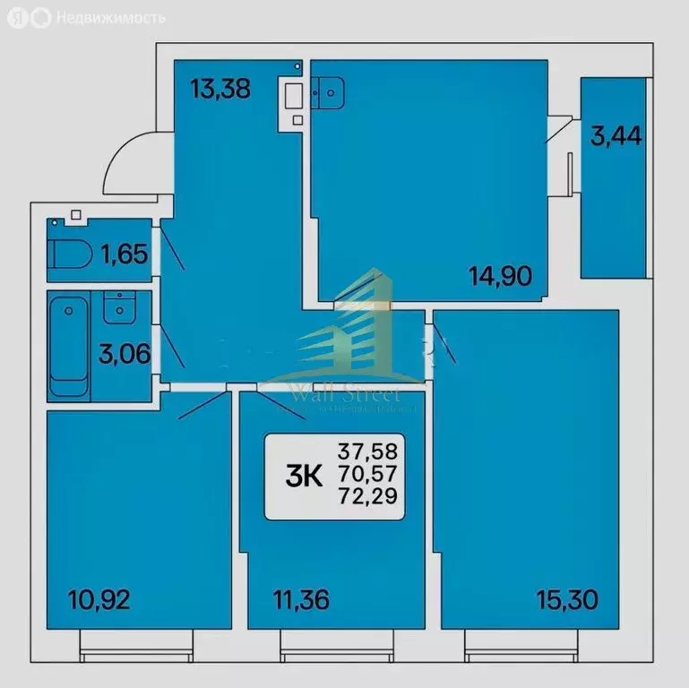 3-комнатная квартира: Новосибирск, улица Гоголя, 209 (69.8 м) - Фото 0