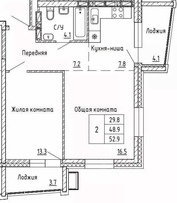 2-к кв. Приморский край, Артем Красноармейская ул., 4 (52.9 м) - Фото 0