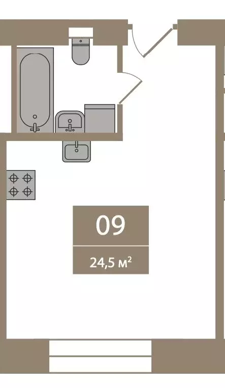 Квартира-студия: Санкт-Петербург, Челябинская улица, 37 (24.5 м) - Фото 0