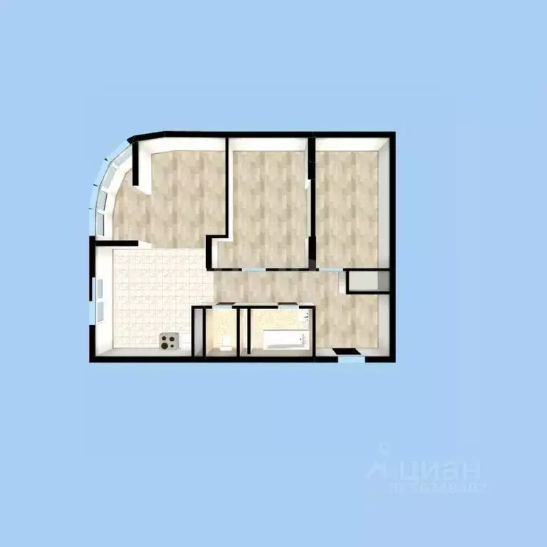 3-к кв. Башкортостан, Уфа ул. Глумилинская, 4 (42.0 м) - Фото 2