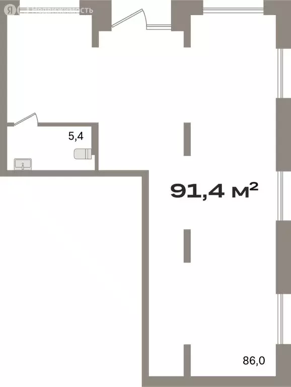 Помещение свободного назначения (91.34 м) - Фото 1