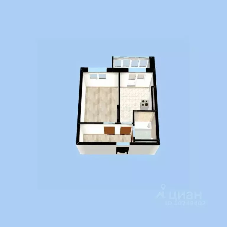 1-к кв. Башкортостан, Уфа ул. Летчика Кобелева, 1 (31.6 м) - Фото 2