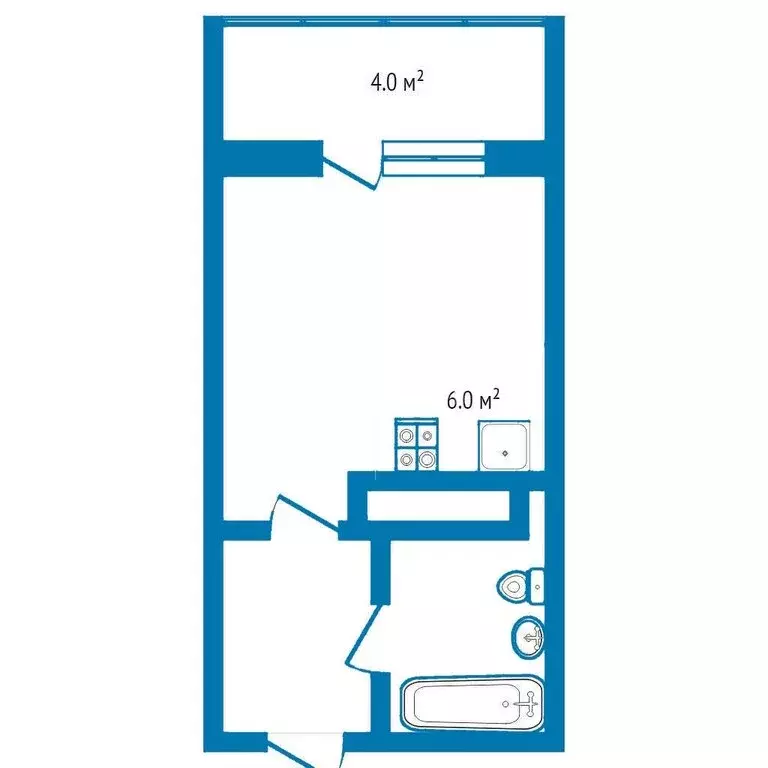 Квартира-студия: Тюмень, улица Александра Протозанова, 4 (25.1 м) - Фото 1