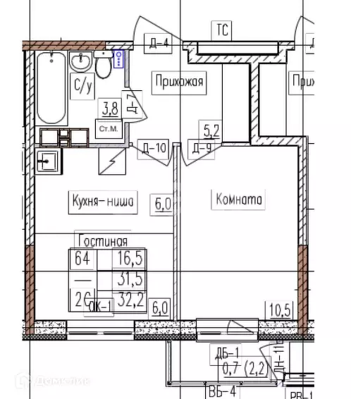 Продаётся 2-к квартира, 32.2 м - Фото 0