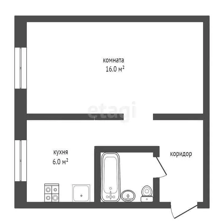 1-комнатная квартира: Клин, городок Клин-9, 2 (29.8 м) - Фото 0