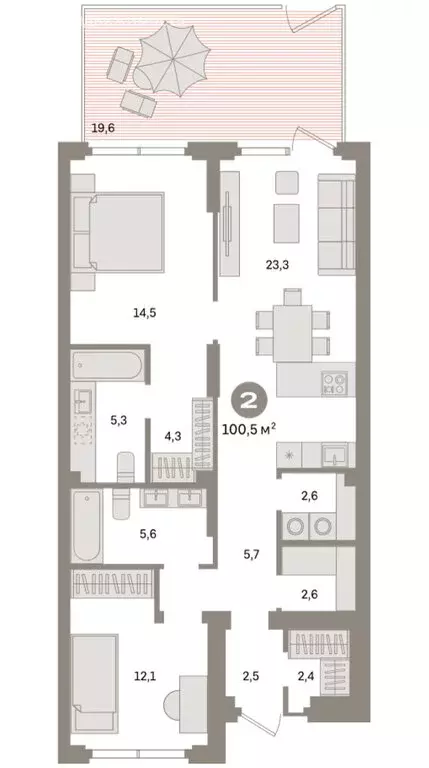 2-комнатная квартира: Екатеринбург, жилой район Сортировочный, ... - Фото 2