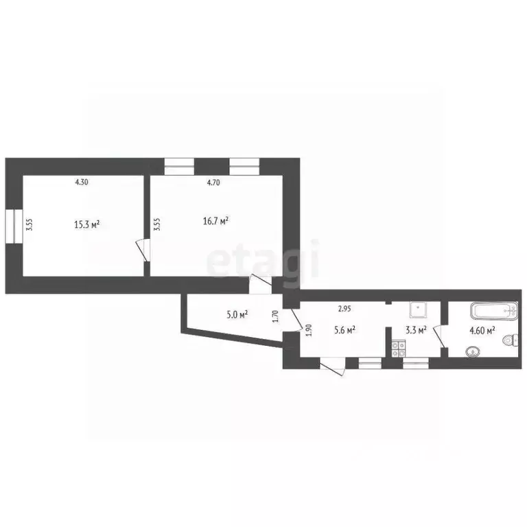 2-к кв. Крым, Ялта ул. Загородная, 1 (69.0 м) - Фото 2