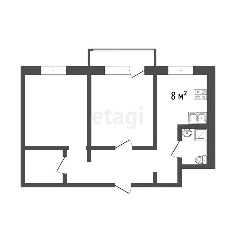 2-комнатная квартира: Ковров, проспект Ленина, 40 (43.5 м) - Фото 1