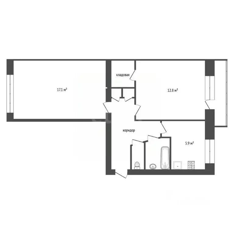 2-к кв. Воронежская область, Воронеж Волго-Донская ул., 22 (47.1 м) - Фото 2