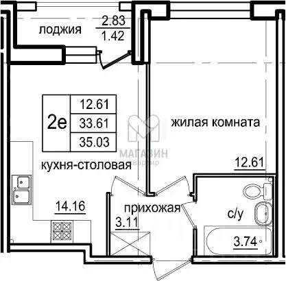 1-к кв. Санкт-Петербург Планерная ул., 87к1 (35.03 м) - Фото 0