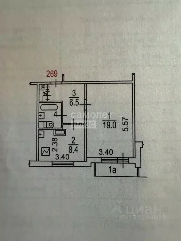 Квартира, 1 комната, 37.5 м - Фото 1