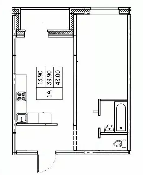 1-к кв. Чувашия, Чебоксары ул. П.В. Дементьева, поз1 (43.0 м) - Фото 0