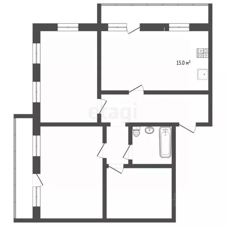 3-к кв. Тюменская область, Тюмень ул. 30 лет Победы, 132 (113.2 м) - Фото 1