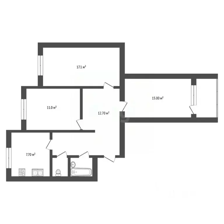 3-к кв. Ямало-Ненецкий АО, Новый Уренгой Советский мкр, 7/2 (65.4 м) - Фото 1