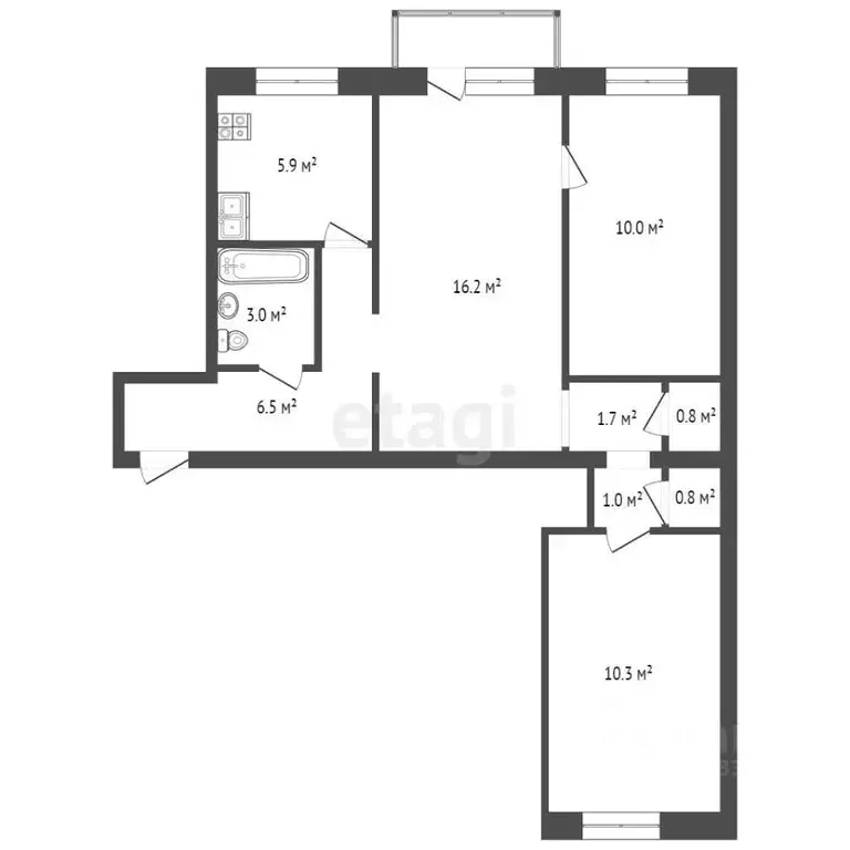 3-к кв. Хабаровский край, Ванино рп ул. Октябрьская, 4А (56.2 м) - Фото 1