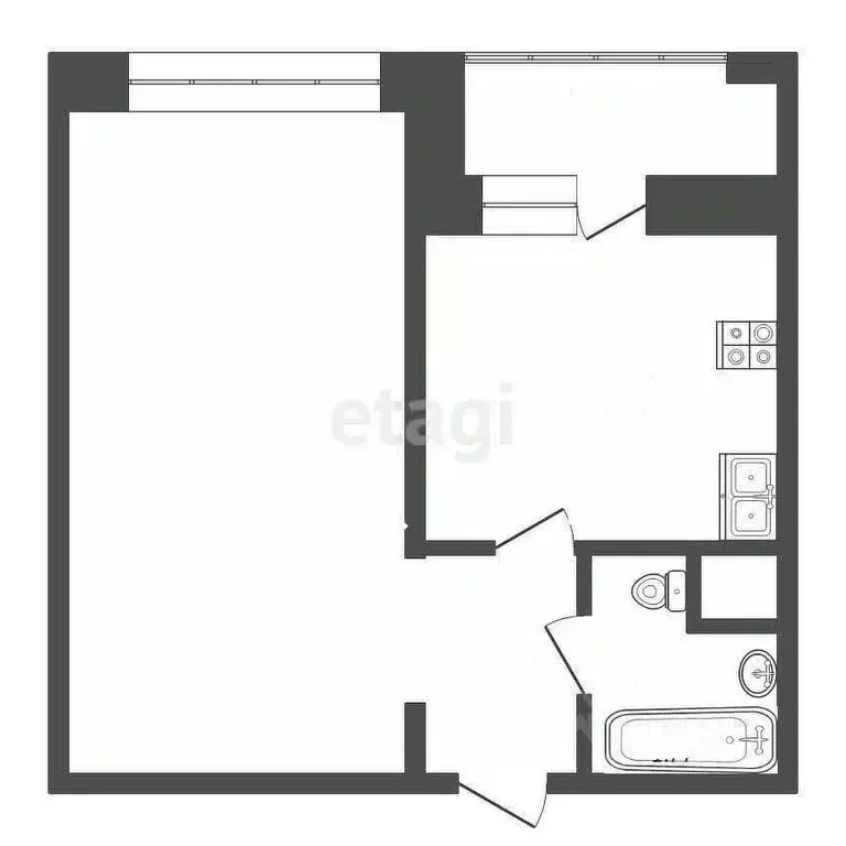 1-к кв. Липецкая область, Липецк ул. Лутова, 11 (43.0 м) - Фото 2