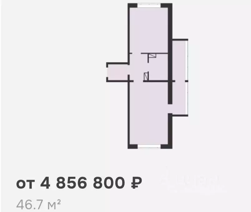 1-к кв. Брянская область, Брянск Медовый кв-л, поз7 (47.0 м) - Фото 1
