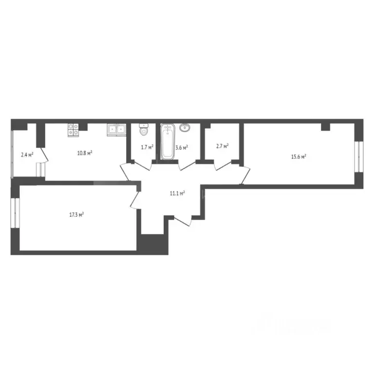 2-к кв. Тюменская область, Тюмень ул. Ветеранов Труда, 9Ак2 (63.3 м) - Фото 2
