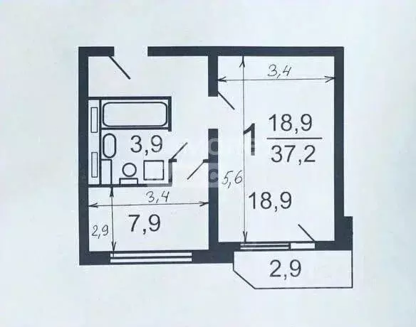 1-к кв. Москва Митинская ул., 52 (36.8 м) - Фото 2