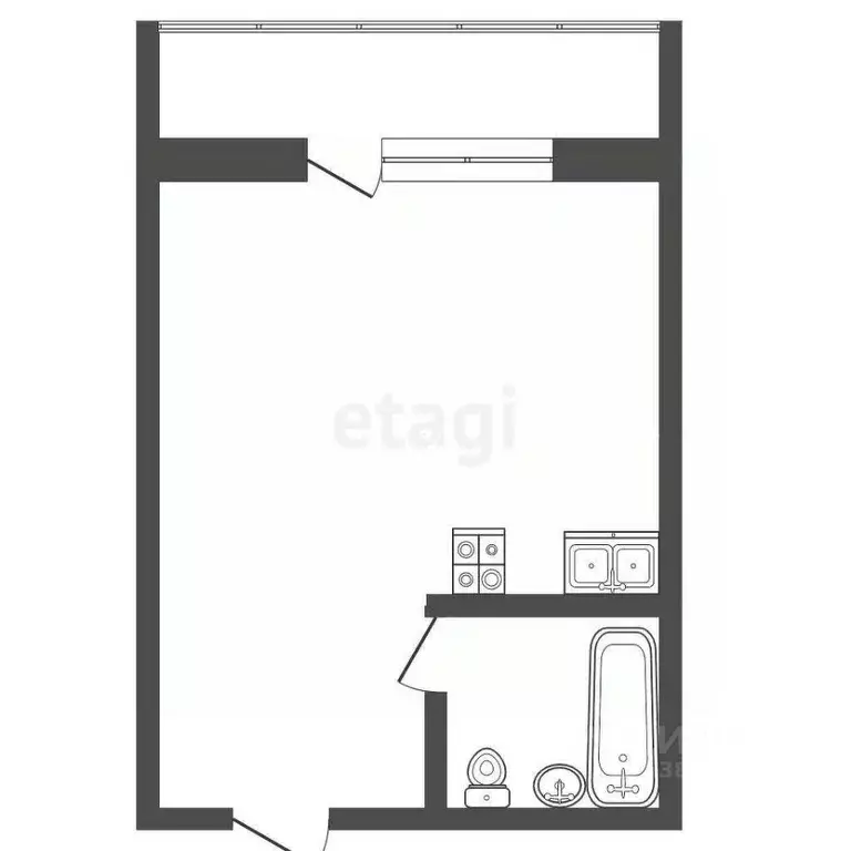 Студия Ростовская область, Ростов-на-Дону ул. Жданова, 21Б (24.3 м) - Фото 2