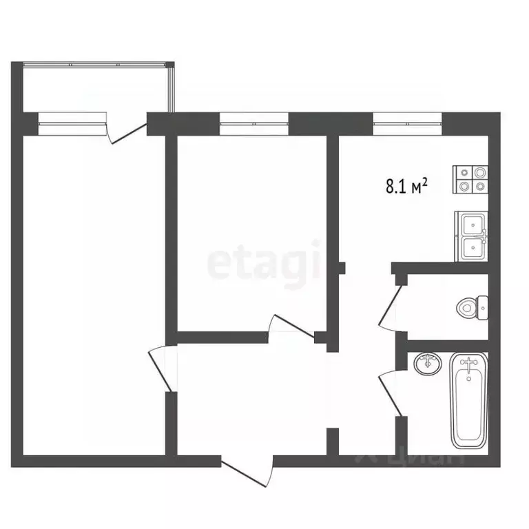 2-к кв. Московская область, Воскресенск ул. Зелинского, 10/14 (50.0 м) - Фото 2