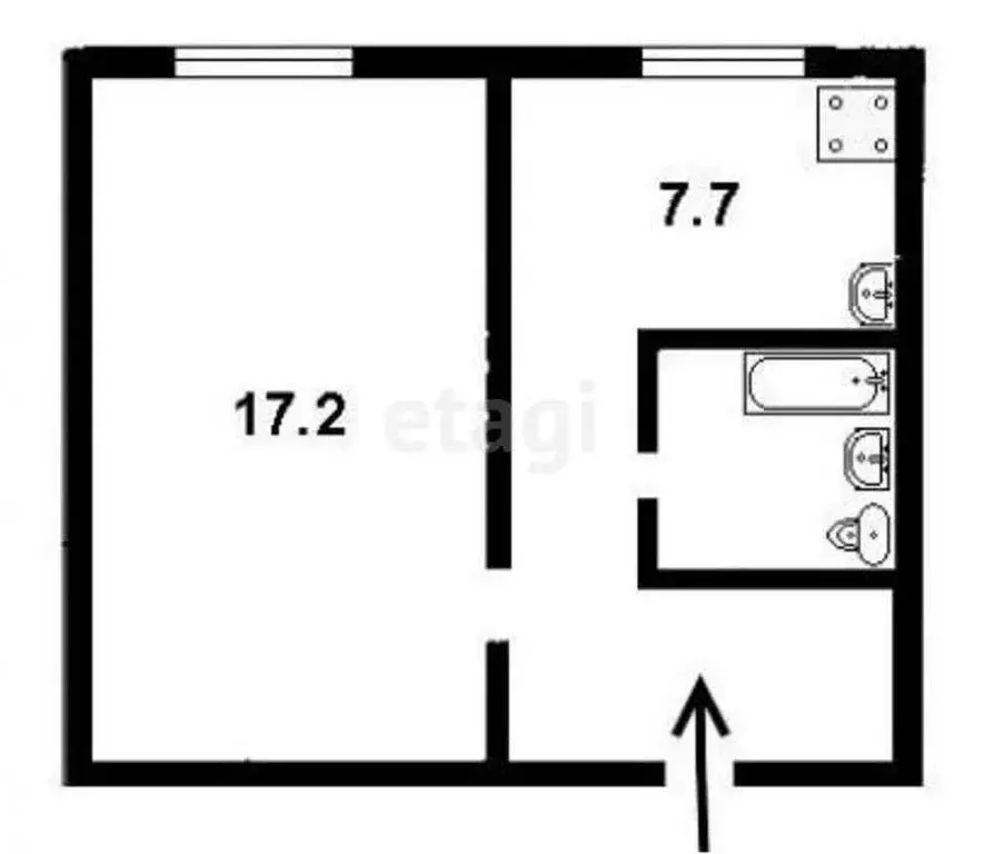 1-комнатная квартира: Тула, улица Николая Руднева, 64Б (31 м) - Фото 0
