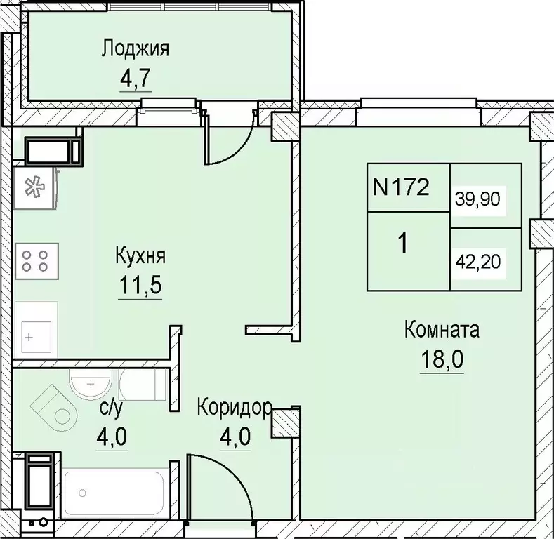 1-к кв. Нижегородская область, Нижний Новгород ул. Июльских Дней (39.9 ... - Фото 1