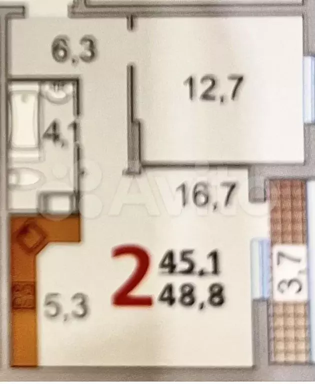 2-к. квартира, 49 м, 8/25 эт. - Фото 0