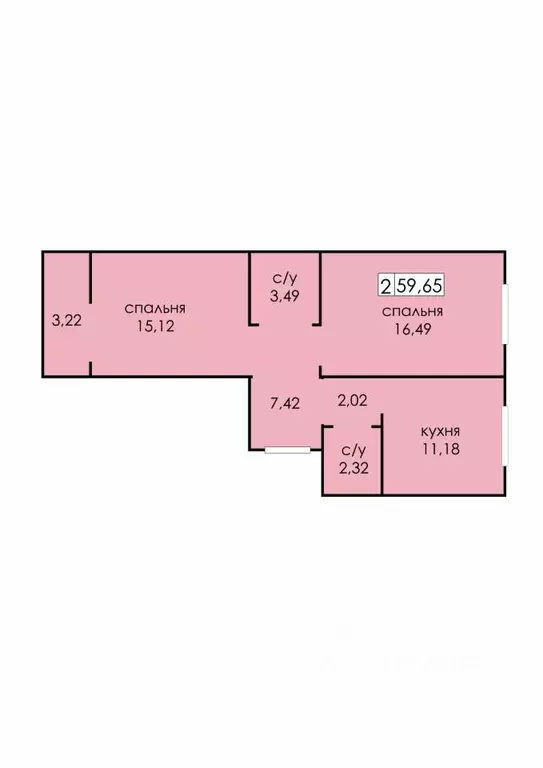 2-к кв. Оренбургская область, Оренбург ул. Рокоссовского, 12 (59.65 м) - Фото 0