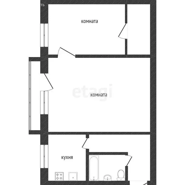 2-комнатная квартира: Златоуст, проспект имени Ю.А. Гагарина, 4-я ... - Фото 1