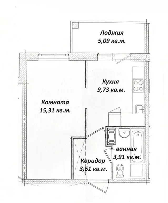 1-к кв. Ленинградская область, Гатчина ул. Чехова, 41 (35.11 м) - Фото 0