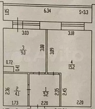 1-к. квартира, 35,1м, 1/4эт. - Фото 0