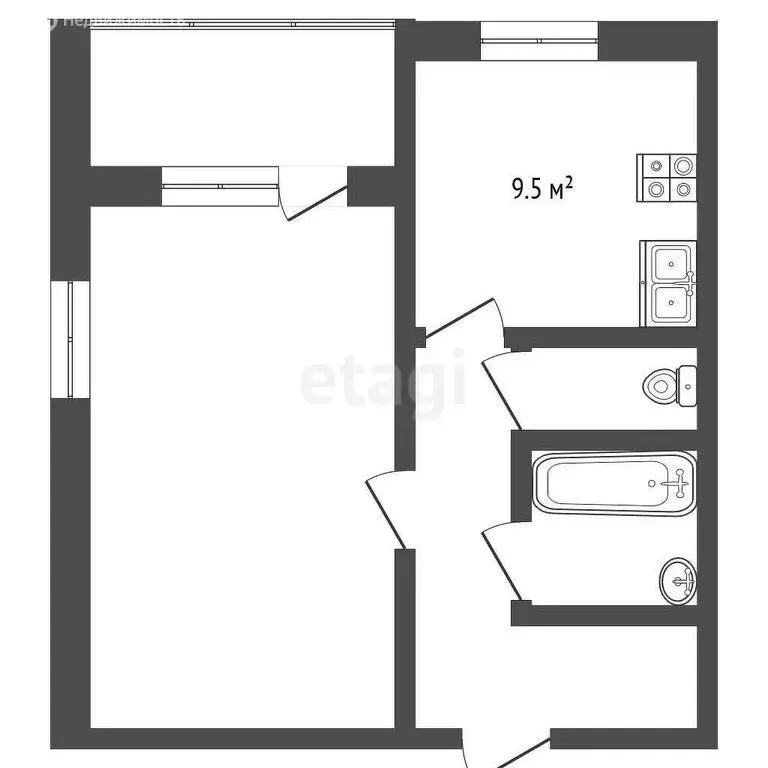 1-комнатная квартира: Воскресенск, микрорайон Новлянский, улица ... - Фото 1