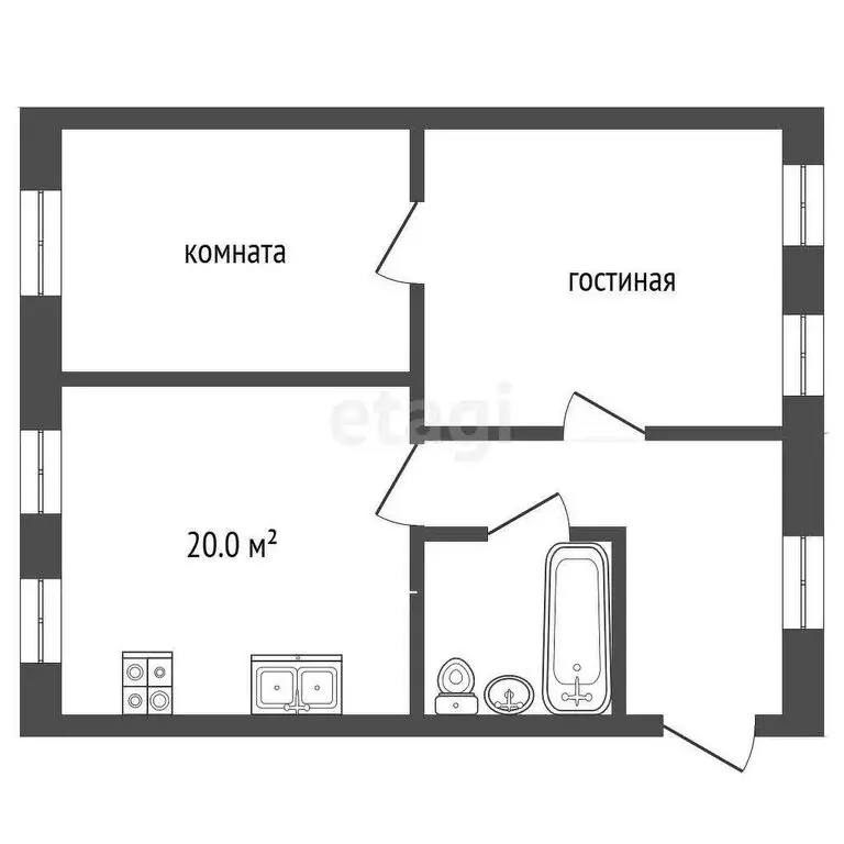 2-комнатная квартира: Камышловский район, Восточное сельское ... - Фото 1