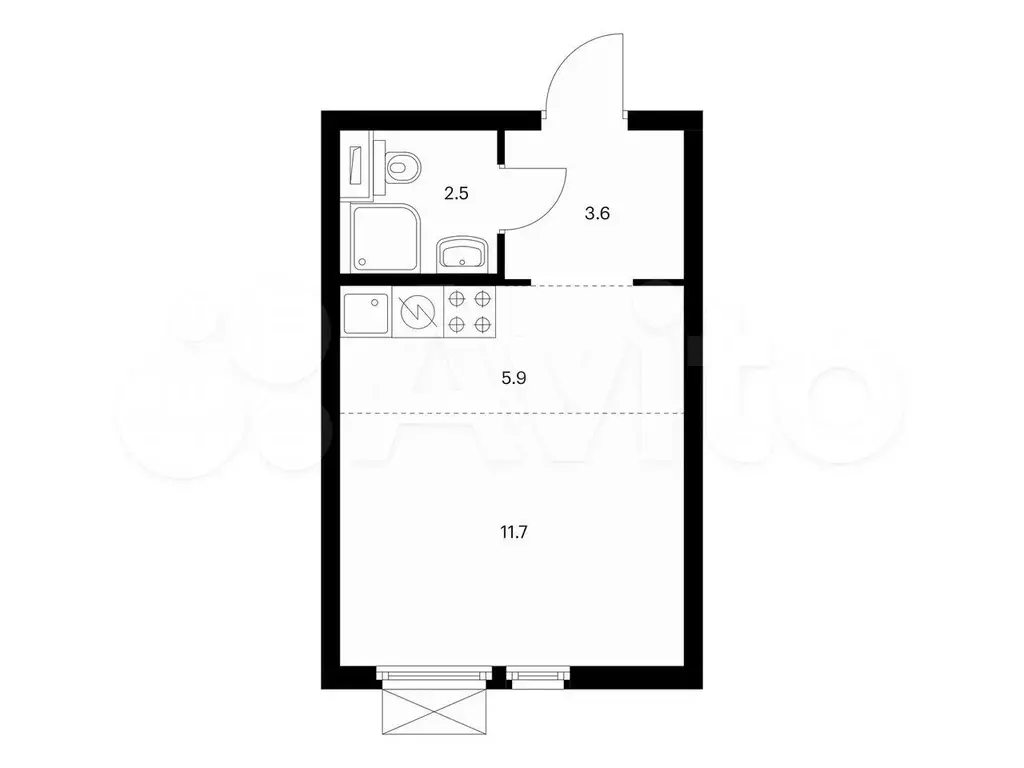Квартира-студия, 23,7 м, 24/32 эт. - Фото 0