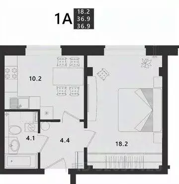 1-к кв. Псковская область, Псковский район, Завеличенская волость, д. ... - Фото 1