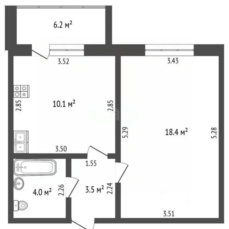 1-к кв. Башкортостан, Стерлитамак ул. Ивлева, 11А (36.1 м) - Фото 1