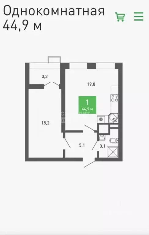 1-к кв. Воронежская область, Воронеж бул. Содружества, 5 (43.4 м) - Фото 1