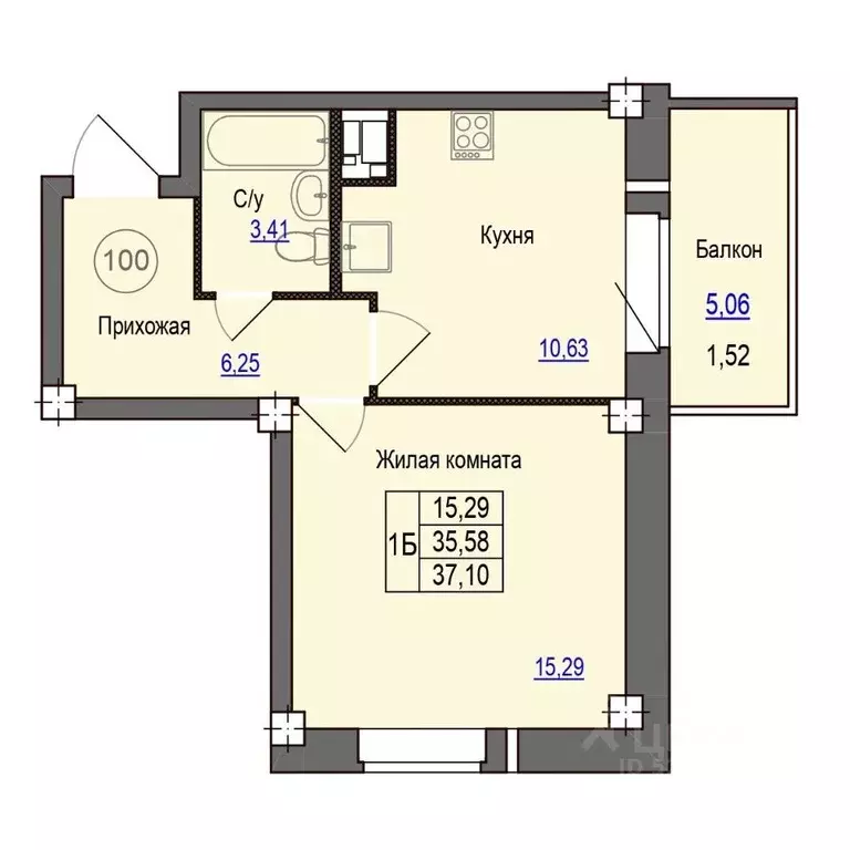 1-к кв. Псковская область, Псковский район, Завеличенская волость, д. ... - Фото 1