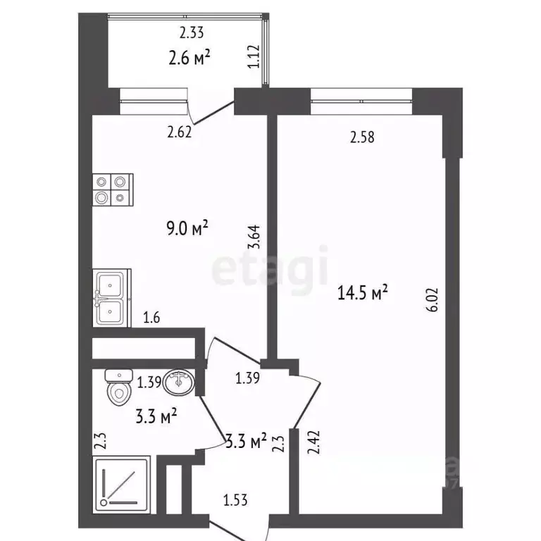 1-к кв. Саха (Якутия), Якутск Загородный кв-л, ул. Бабушкина, 12/3 ... - Фото 2