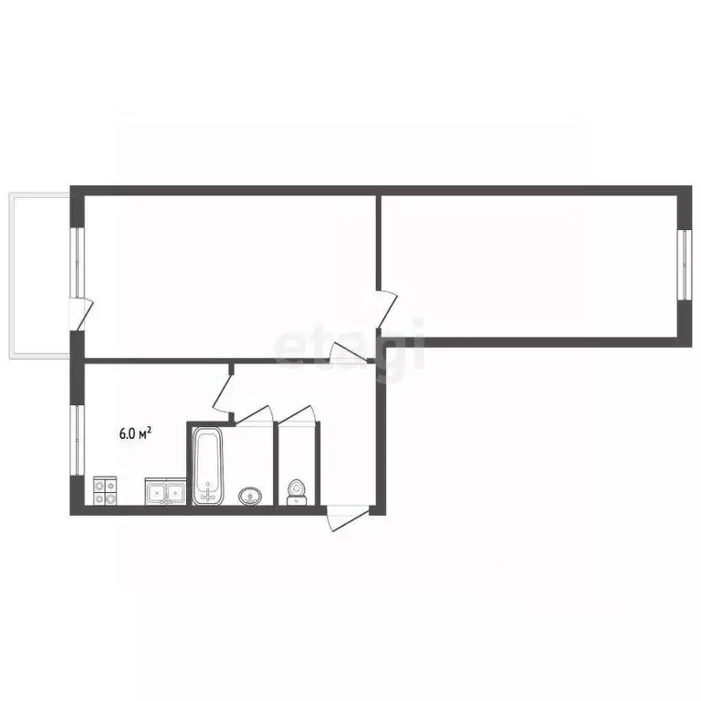 2-к кв. Челябинская область, Челябинск ул. Куйбышева, 73 (42.7 м) - Фото 2