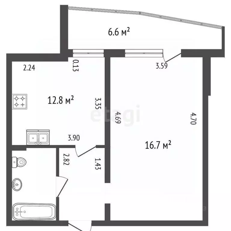 1-к кв. Санкт-Петербург Ленинский просп., 114 (43.0 м) - Фото 1