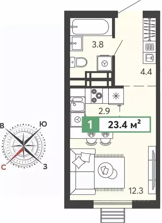 Студия Пензенская область, Пензенский район, Засечный сельсовет, с. ... - Фото 1