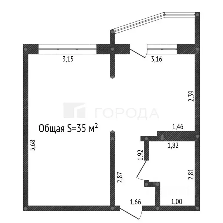 1-к кв. Алтайский край, Барнаул ул. Сергея Ускова, 33 (35.0 м) - Фото 1