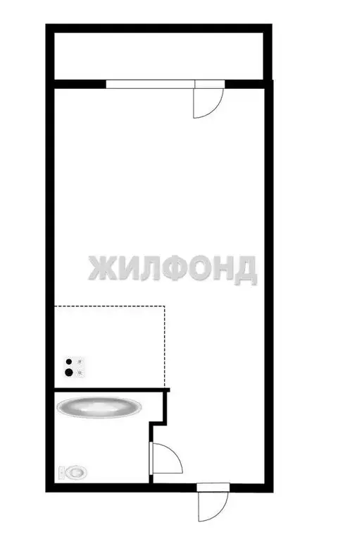 Квартира-студия: Новосибирск, улица Фадеева, 66/4 (23.4 м) - Фото 0