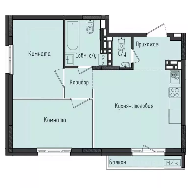 2-к кв. Удмуртия, Завьяловский район, с. Первомайский Город ... - Фото 1