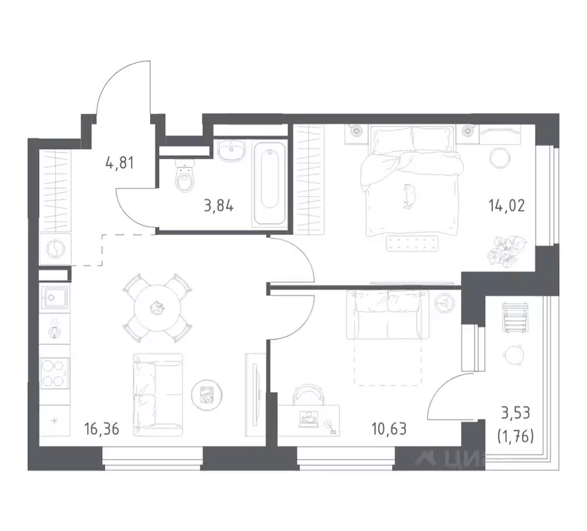 2-к кв. Московская область, Химки городской округ, д. Юрлово Пятницкие ... - Фото 1