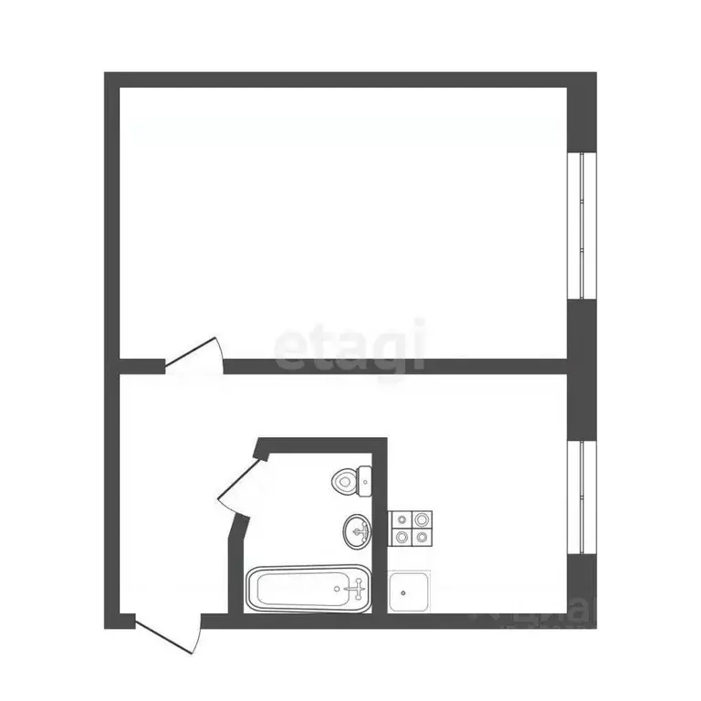 1-к кв. Тюменская область, Тюмень Олимпийская ул., 42 (28.7 м) - Фото 2