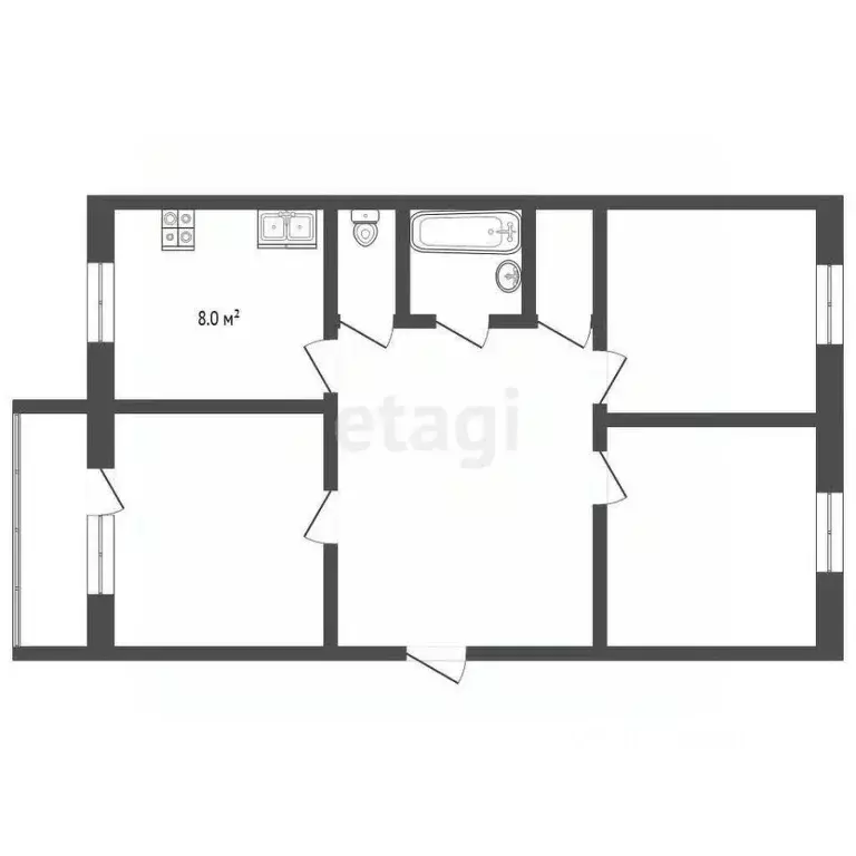 3-к кв. Саратовская область, Балашов ул. Титова, 21А (60.5 м) - Фото 1